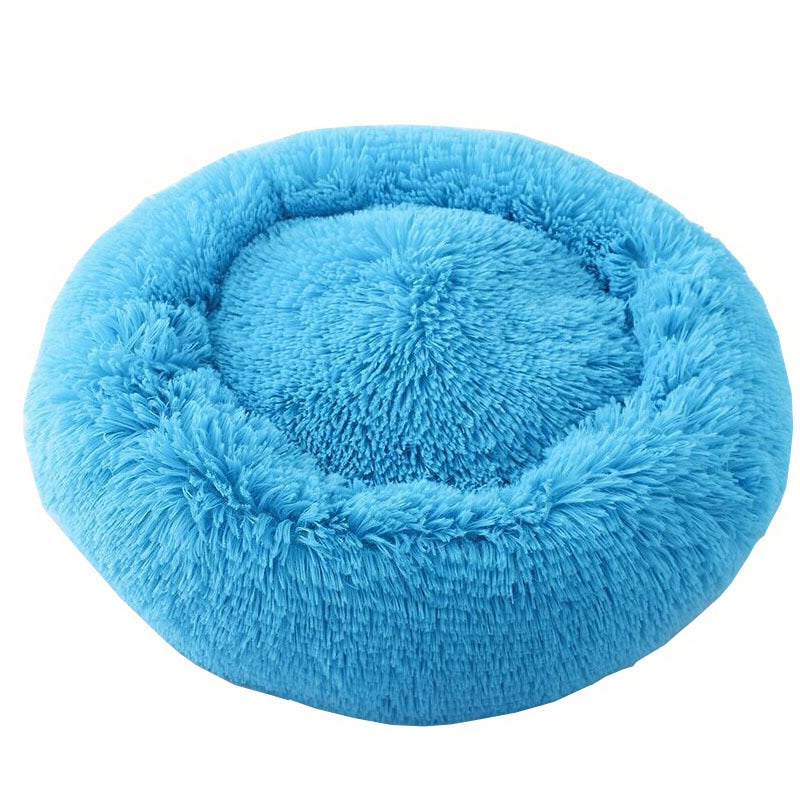 Long Plush Super Soft Dog Bed Pet Kennel Round Sleeping Bag Lounger Cat House Winter Warm Sofa Basket for Small Medium Large Dog