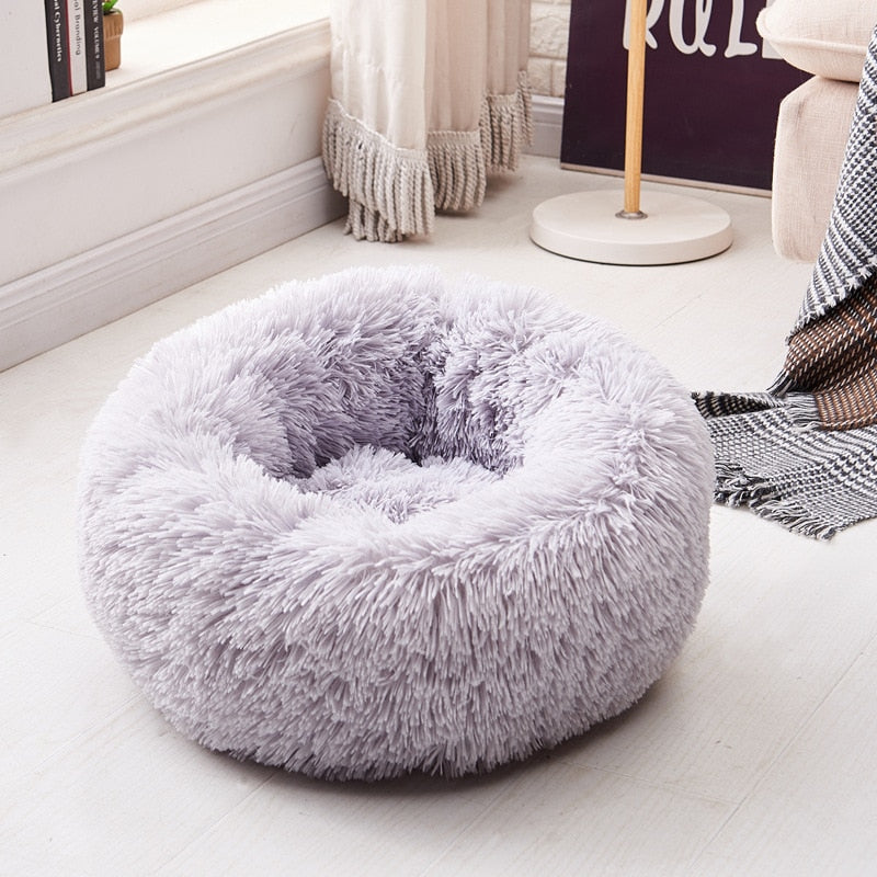 Long Plush Super Soft Dog Bed Pet Kennel Round Sleeping Bag Lounger Cat House Winter Warm Sofa Basket for Small Medium Large Dog