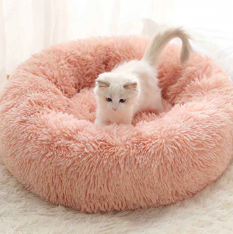 Long Plush Super Soft Dog Bed Pet Kennel Round Sleeping Bag Lounger Cat House Winter Warm Sofa Basket for Small Medium Large Dog