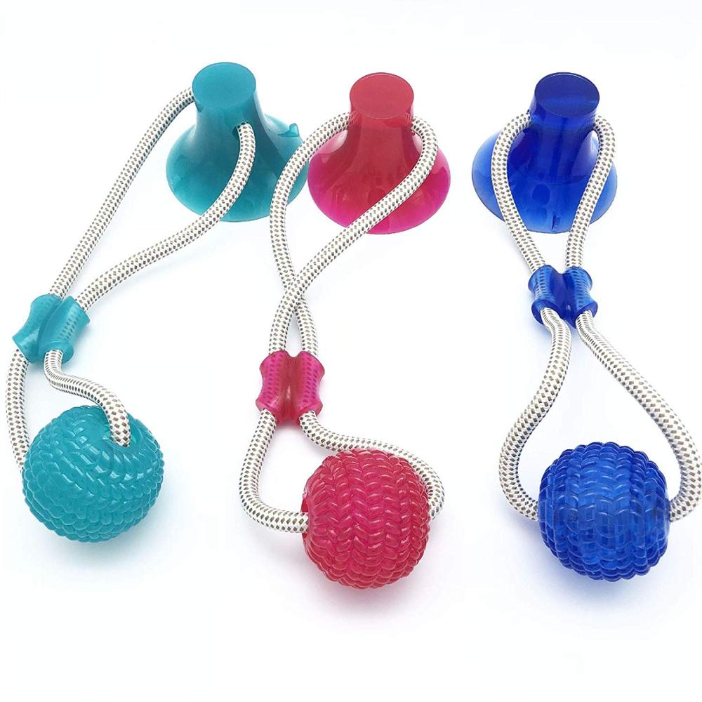 Suction cup dog push toy Interactive fun Pet toy with TPR ball